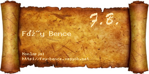 Fáy Bence névjegykártya